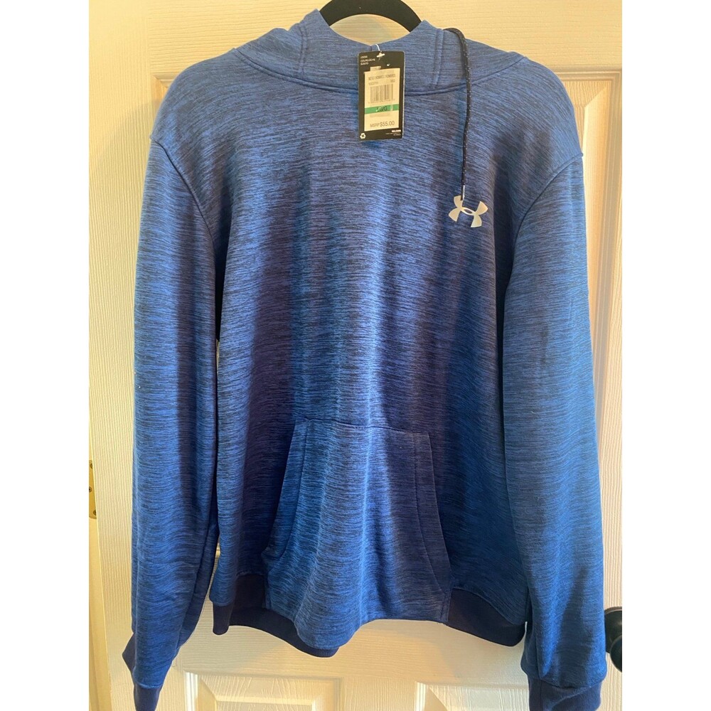 NWT Under Armour Men's Armour Fleece Twist Hoodie in blue. Size large